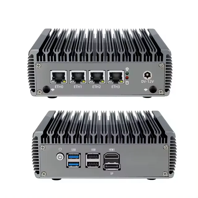 11th Gen  pfSense Firewall N5105 Router 4x i226 2.5G LAN 2xDDR4 NVMe Industrial Fanless Mini PC 4xUSB New UK 8GB RAM 128GB SSD