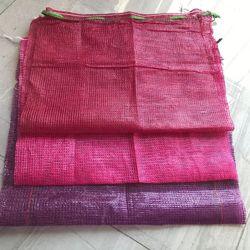 Pp Drawstring Red Color Potato Onion Bag Sacks For Agricultural Produce