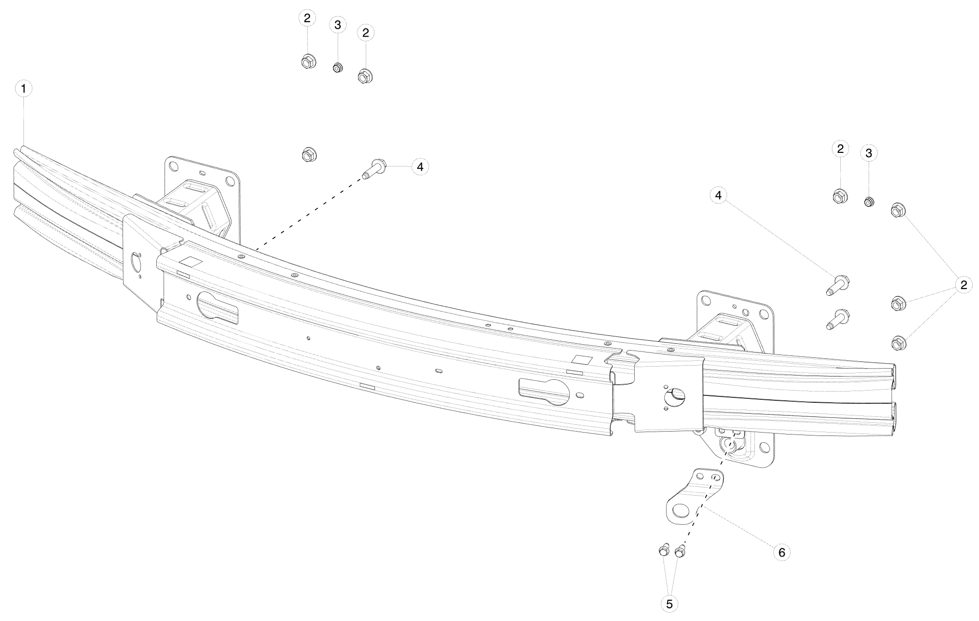 Bainel Front Bumper Crash Impact Reinforcer Bar Beam For Tesla Model S 20172021 106195400h