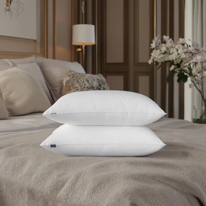 Hot Sale Quality Assurance Customization Modern Quilted Embroidery Feather Silk Filling Air-permeable Neck Solid Bed Pillows