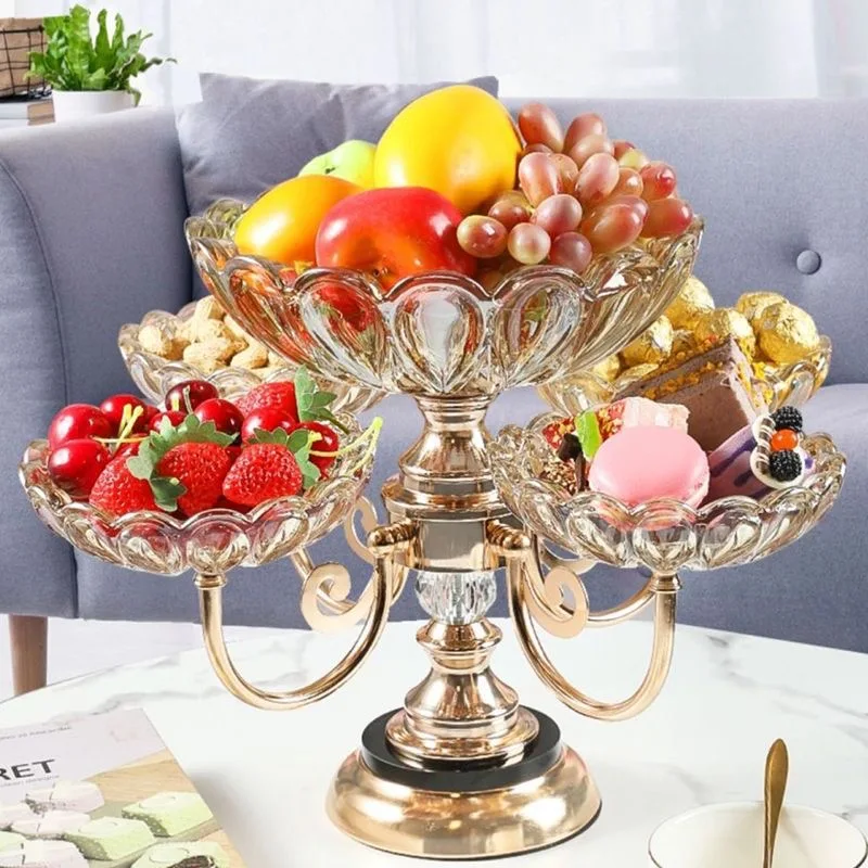 Bol à Fruits En Cristal Luxe - Design Arabe Doré - Décoration Maison Haut De Gamme