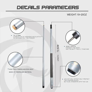 OKHEALING プロフェッショナルビリヤードキュー - ハイテクグラス