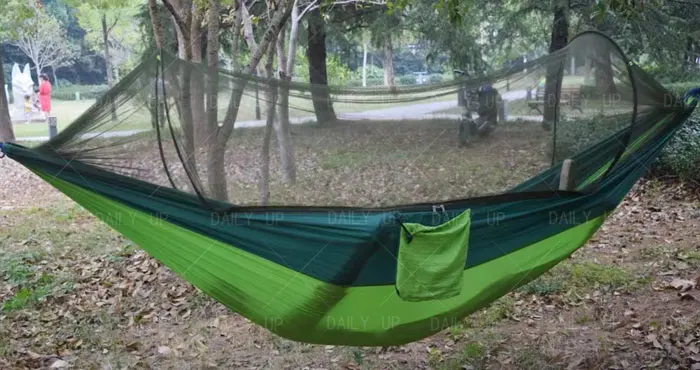 Comfortable Fabric Hammock With Mosquito Net Storage Bag Breathable Camping Hammock camping hammock