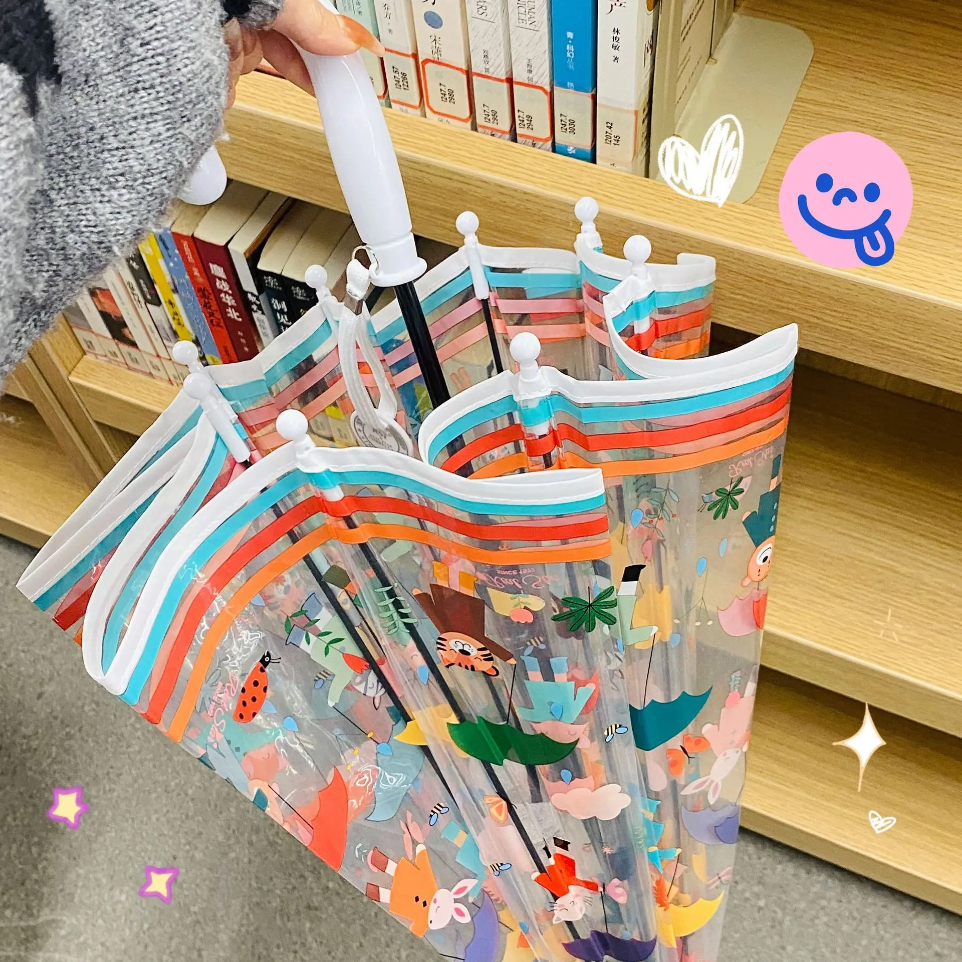 Engineering Vehicle Girls' Kindergarten Primary School Students Children's Umbrella Cute Thickening Semi-Automatic Long Umbrella