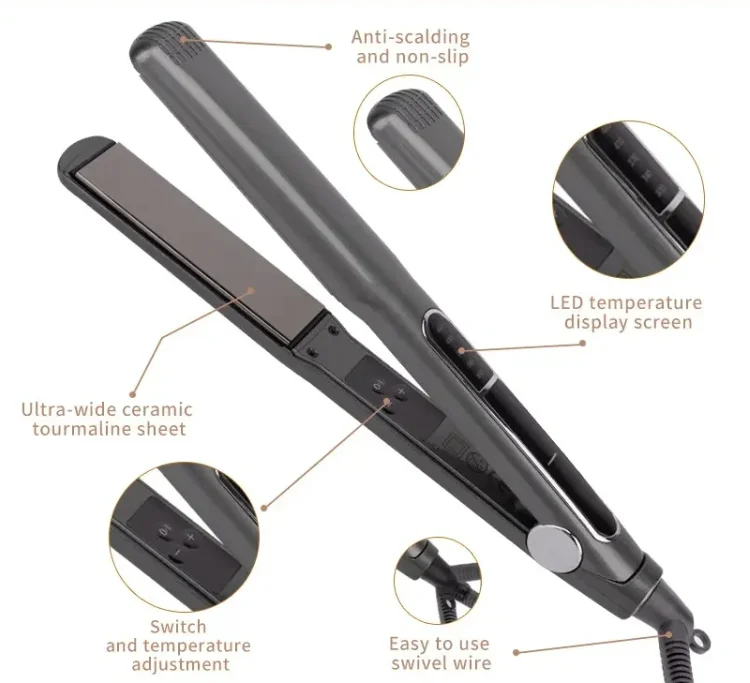 Professional 2 In 1 Digital Titanium Plate Flat Iron Fast Heating