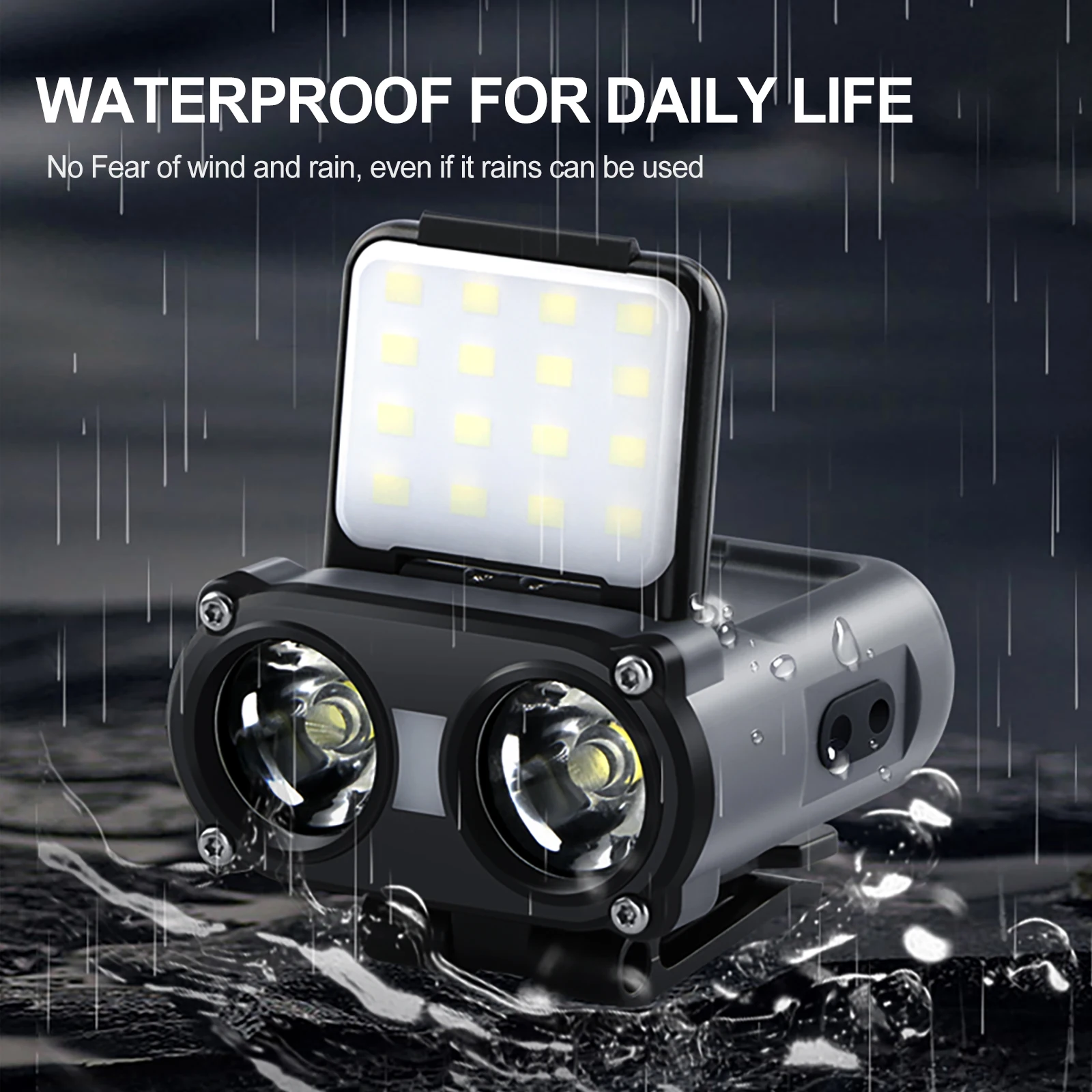 Motion Sensor Headlamp Waterproof Motion Hat Clip Flashlight Helmet Head Lamp Tent Light for Running Camping Outdoor Activities