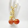 K gold (3.2cm cherry) pearlescent orange