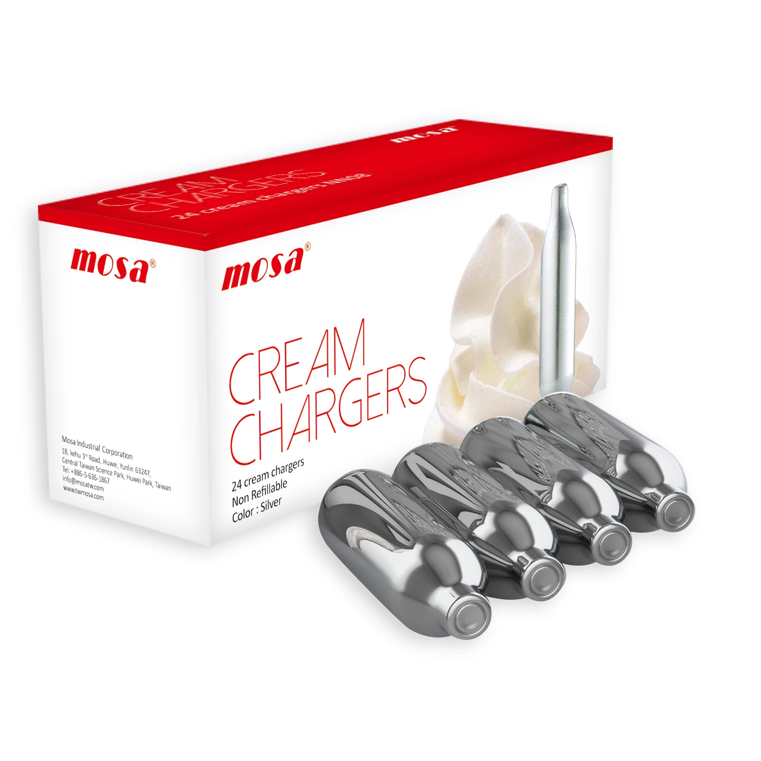 Nitrous Oxide 2 Canisters 8g Mosa Cream Chargers 