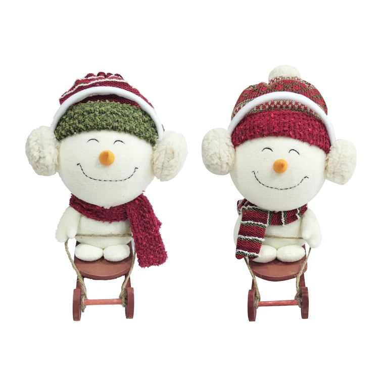 Оптовая продажа рождественские украшения стоя анимированные плюшевые куклы Снеговик