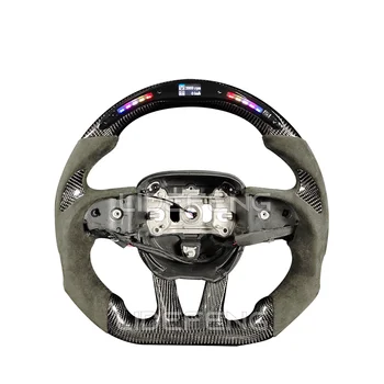 Hot Sale Superior Quality Customized Led Carbon Fiber Sport Steering Wheel For 2015-2023 Dodge Challenger Charger