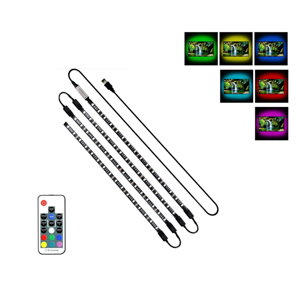 4 X 50cm Tv Strip Backlight Light Usb 5v Led Rgb Strip Light For Home