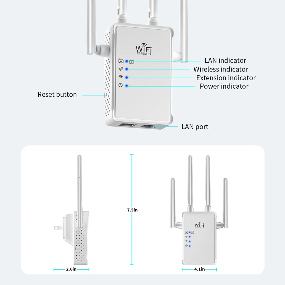 Kill The Dead Zones: 1200Mbps WiFi Signal Extender & Booster – Dual Band (2.4G & 5G) With UK Plug, Ethernet Port, And WPS Setup