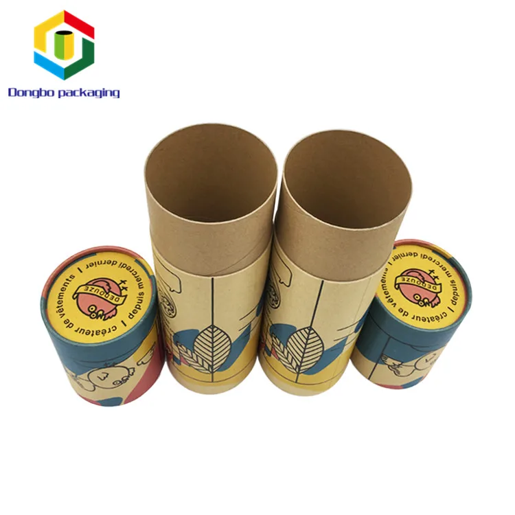 
 Китайский поставщик цилиндрическая индивидуальная печать, перерабатываемая Упаковка из крафт-бумаги  