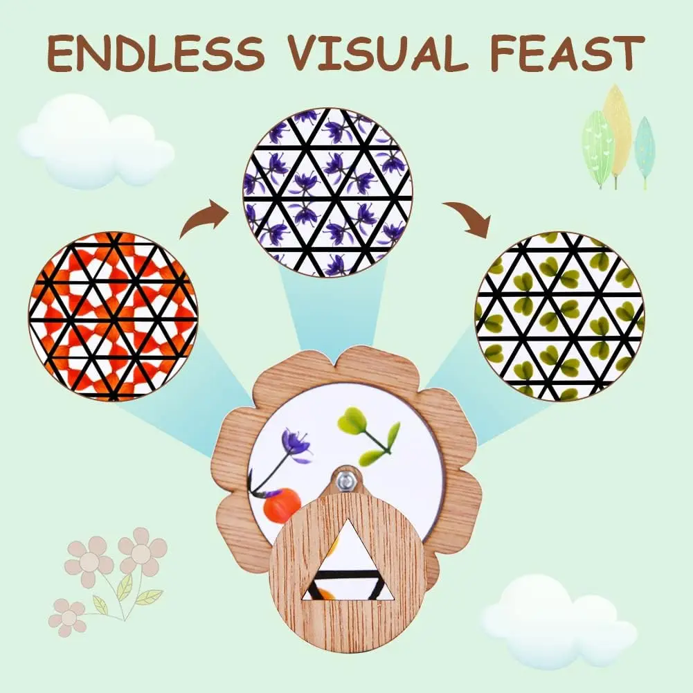 Набор калейдоскопа из натурального дерева