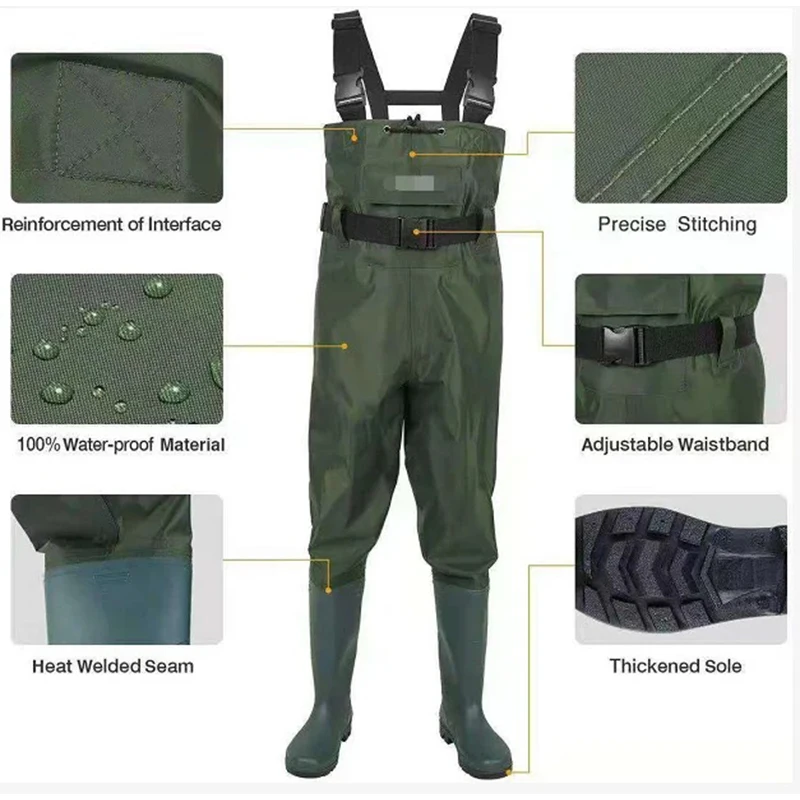 Pantaloni chest waders din nailon de înaltă calitate pentru pescuit fly, impermeabili și transpirabili