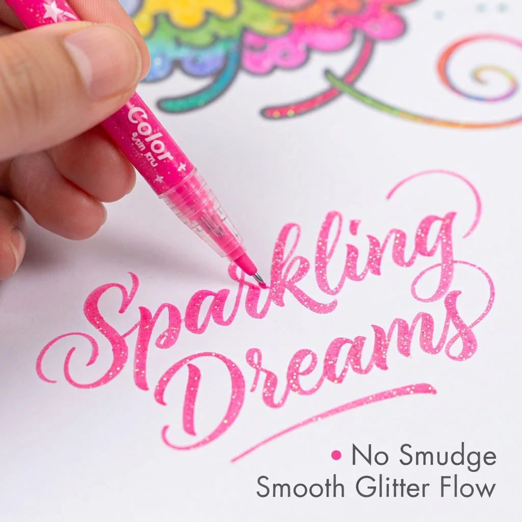 KAIX Professionelles Set aus Metallic-Neon-Glitzer-Gelstiften für Malbücher für Erwachsene, Scrapbooking, 1,0 mm, sanftes Schreiben, Schule_voghion.com