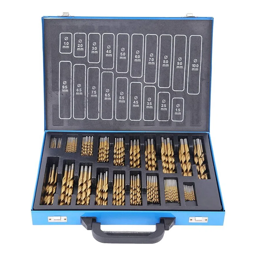 Titanium Coated Twist Drill Bit Set High Speed Steel HSS Bits for Wood ...
