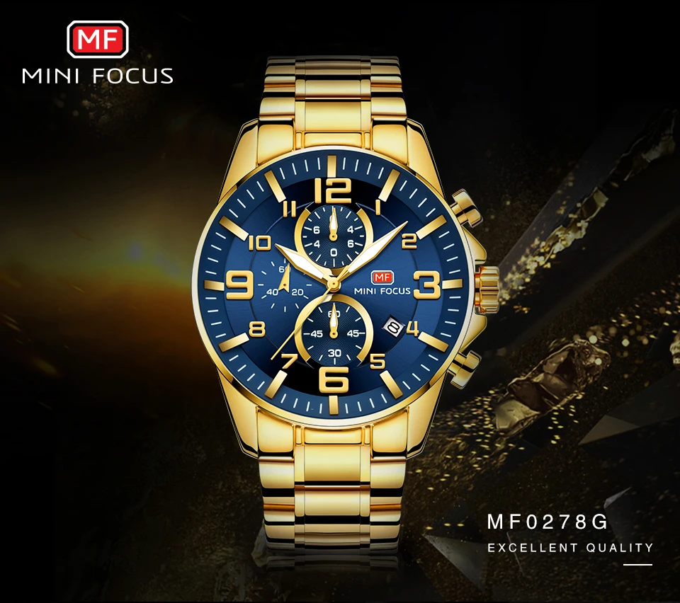 Cheap Price for Mini Focus MF0278G Luxury Brands Men Quartz Watches with Own Logo Quality Steel Waterproof Luminous Watch Men