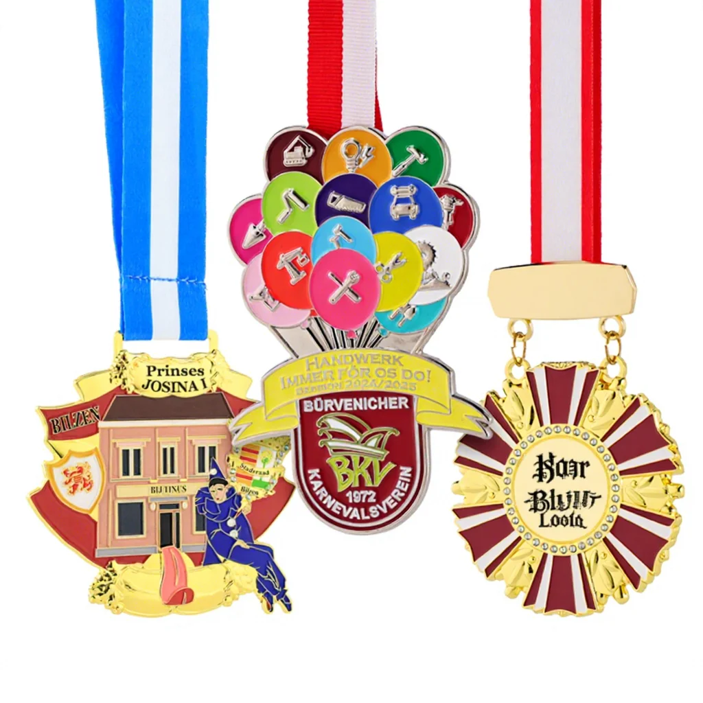 Medalhas de Carnaval Atacado com Fita, Personalizadas, Esmalte 3D, Orden de Festa de Carnaval, Medalha Metálica de Liga de Zinco, Medalha de Alta Qualidade