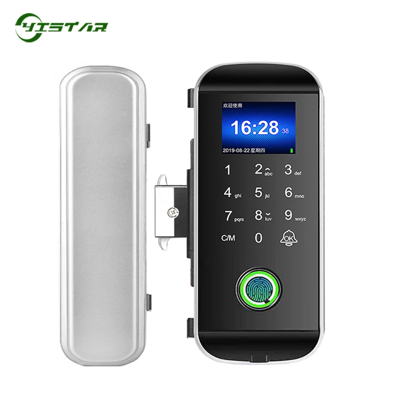 Aluminum Door Smart Lock Standalone 1000 User Capacity USB Communication Biometric Digital Lock Zinc Alloy Fingerprint Sliding
