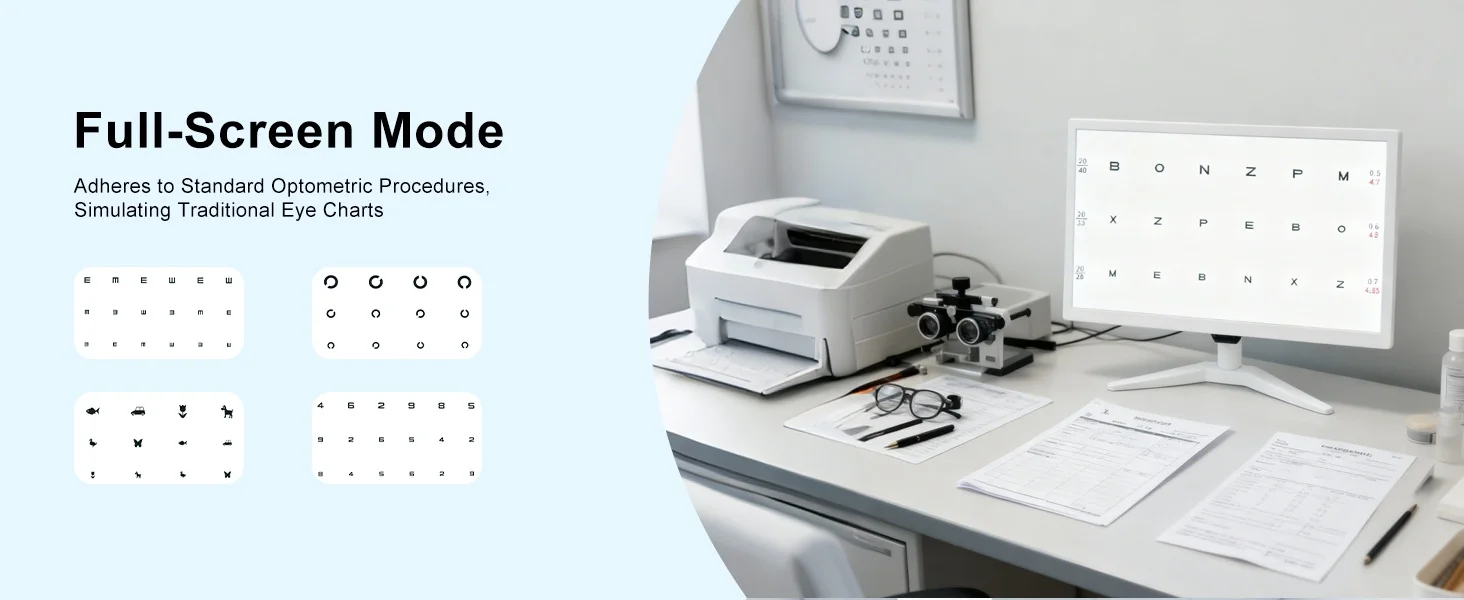 Portable Remote-Controlled Eye Chart Lcd Screen 185B LCD Acuity Monitor for Vision Testing