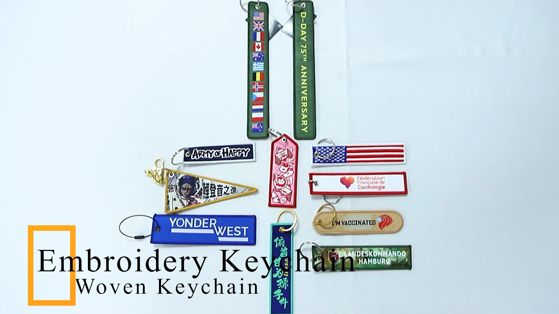 Wholesale Design Woven Logo Fabric Keychains/ Promotional Gift Double