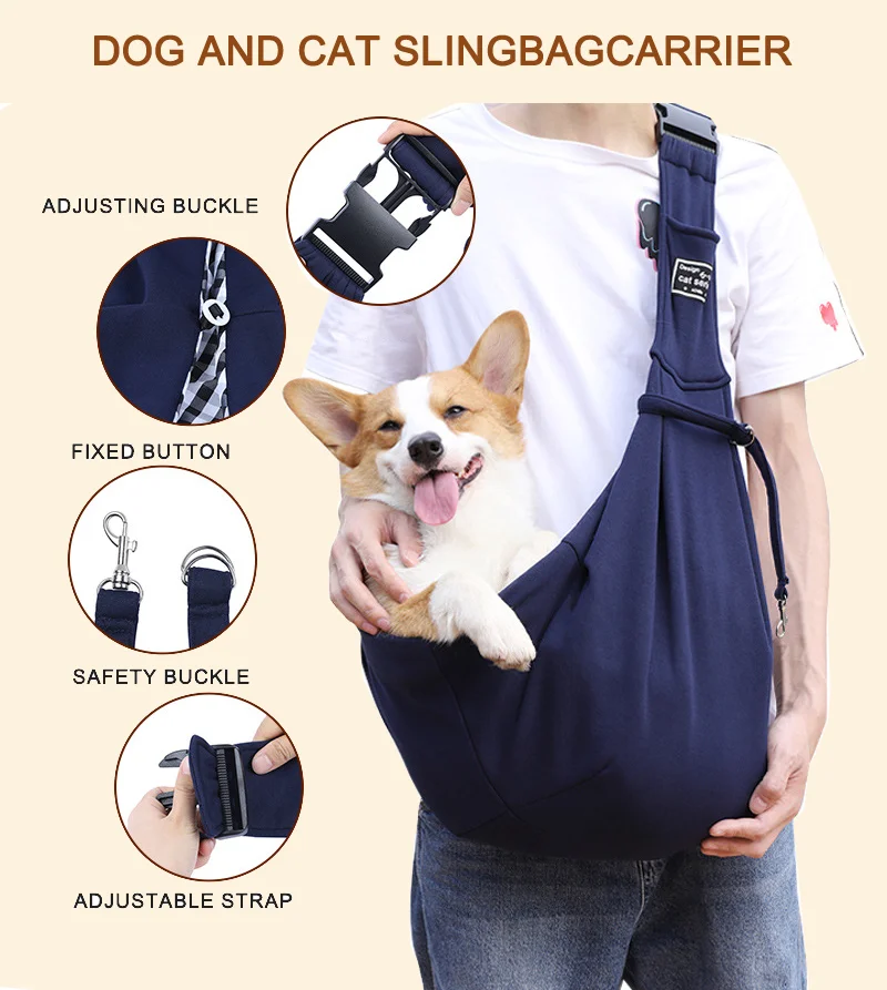 Comfortable Pet Sling Bag For Dogs Cats Portable Pet Shoulder Strap