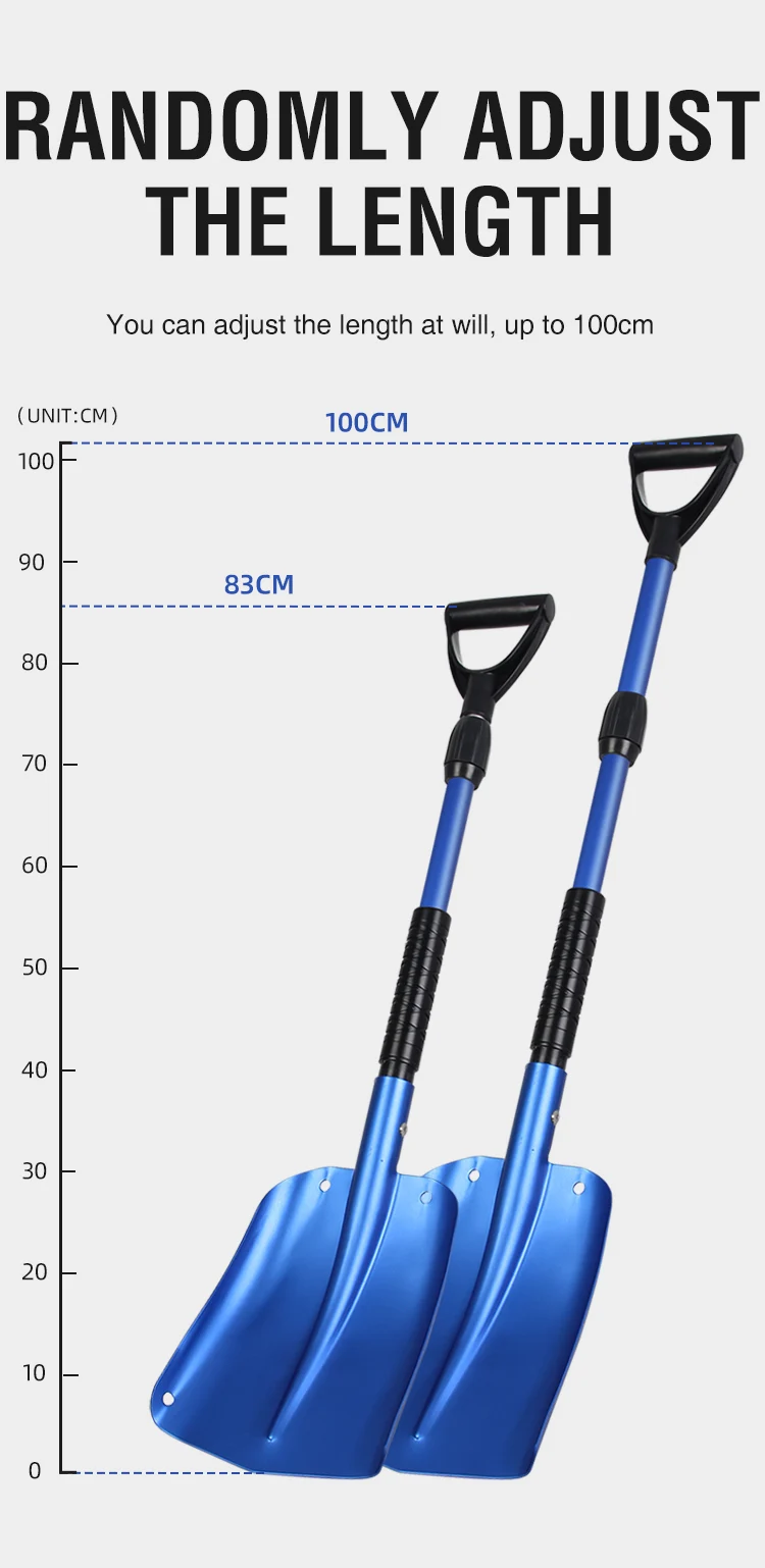Folding Snow Shovel Extendable Multi Functional Snow Shovel For Car Suv