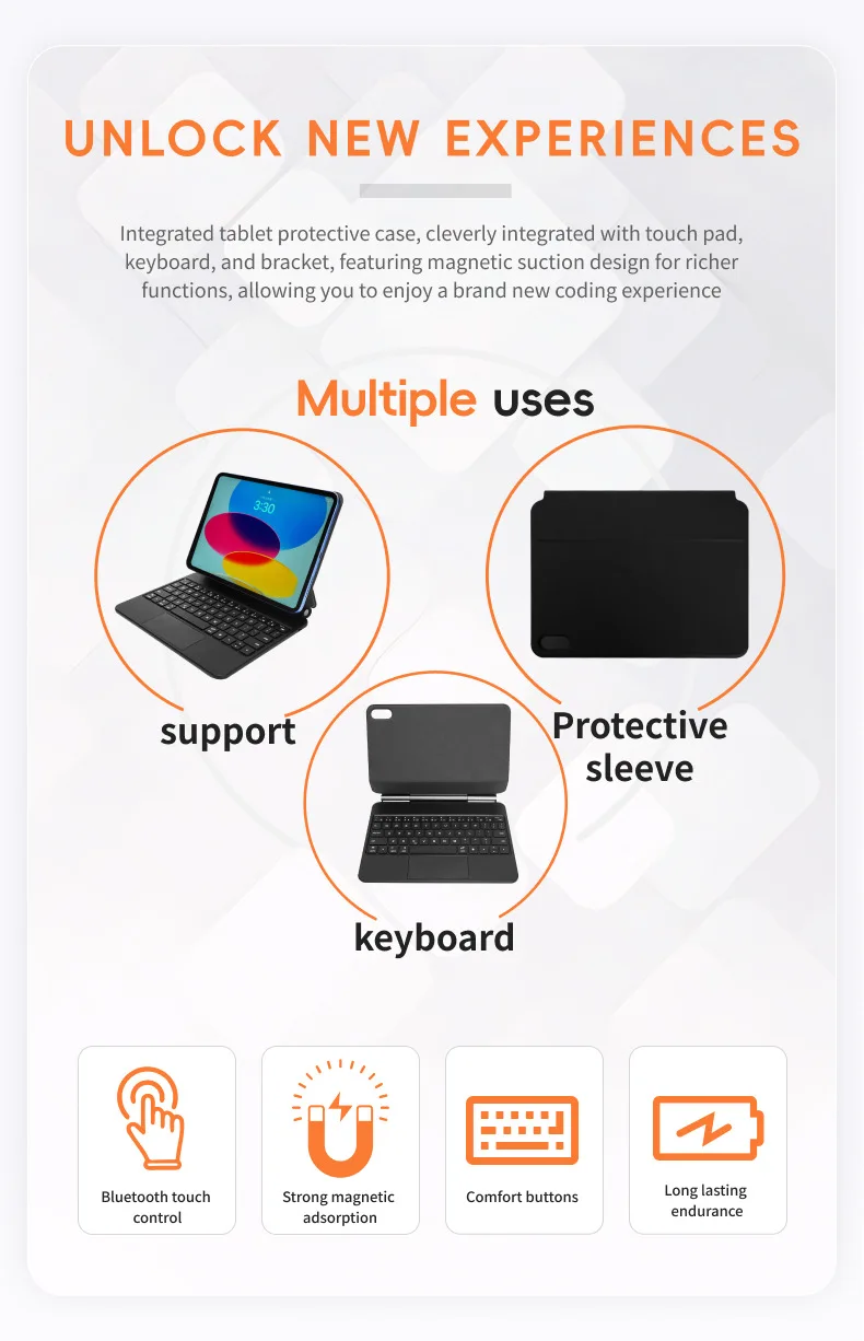 5th gen magnetic floating keyboard for bluetooth touch pad 11 inch laudtec-4