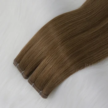 Fangcun Wholesale top quality Virgin Brazilian Double Drawn Thick End Hair extension Cuticle Aligned PU Hair skin PU weft