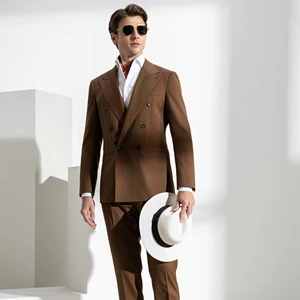 HARCHOY New Business Men's Suit Coffee Color High Quality Classic Old Money Style British 100% Wool Custom