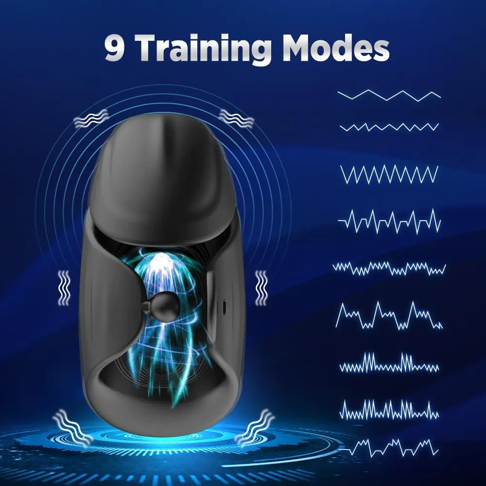 App-Controlled Adult Sex Toy Adjustable Cock Ring & Hands-Free Male Masturbator Penis Vibrator Trainer Stimulator