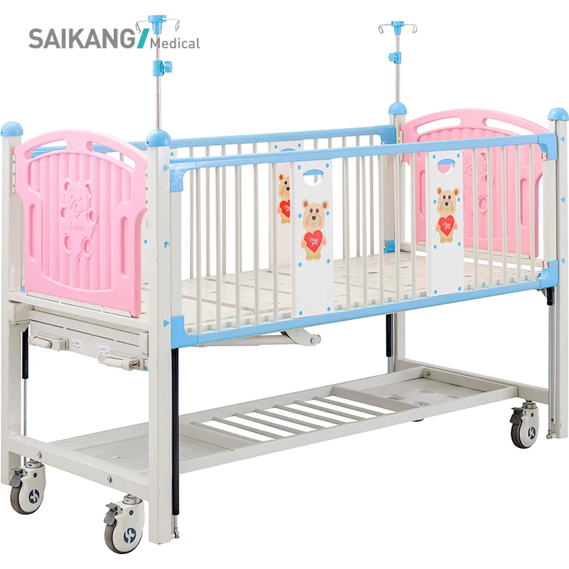CX2x Casters 2 Cranks 2 Function Newborn Medical Crib Adjustable Manual Babies Nursing Pediatric Bed Children Hospital Bed