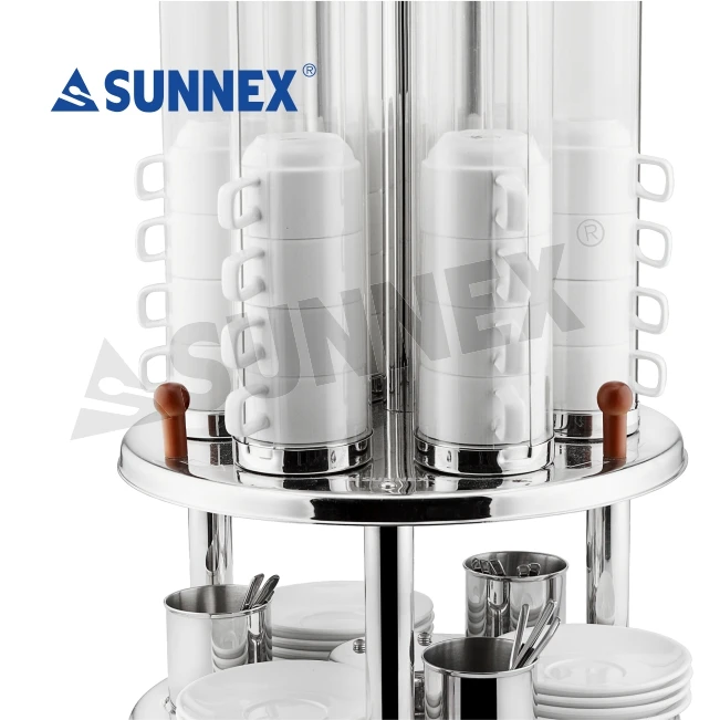 SUNNEX チューフィング ビュッフェ スタンド付 W35200 サネックス SUNNEX Stainless Steel Buffet Coffee Cup Dispenser
