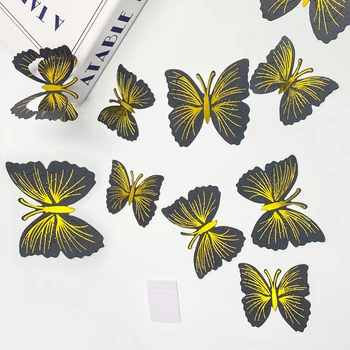 Yachen 3D Butterfly Wall Decor 12 Pcs 3 Sizes Butterfly Birthday Party Decorations Cake Decorations Supplies