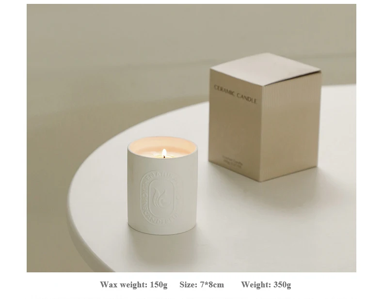 Mat Candle Holder Custom Ceramic Candle Jars No Glaze Porcelain