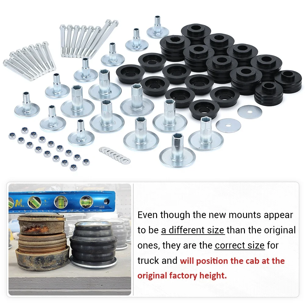 37-Piece Blue Polyurethane Body Cab Mount Bushing Kit For Ford F250 F350 Super Duty 1999-2017