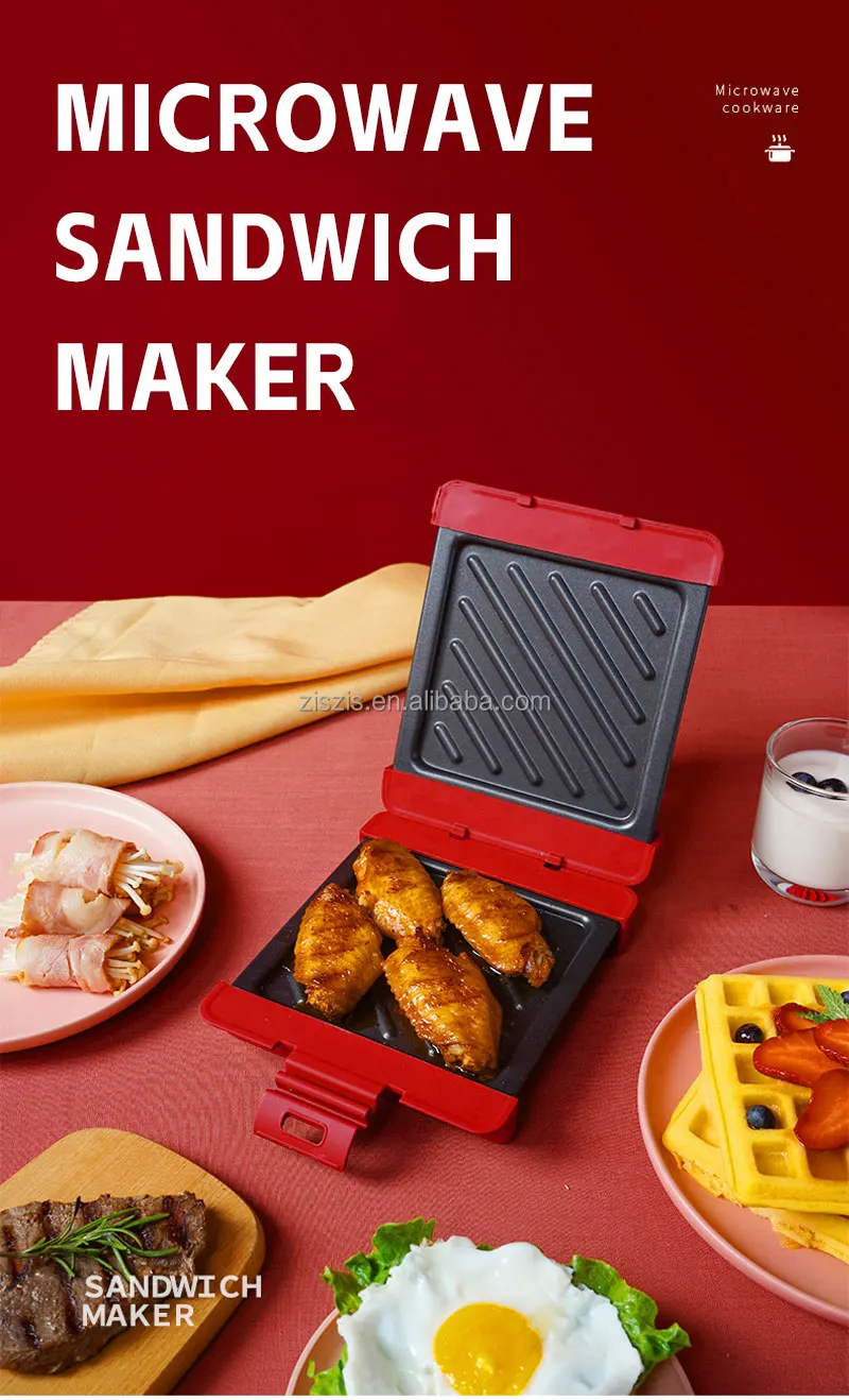 Microwave Oven Sandwich Toaster Press Maker Microwave Grill Tray Crisper With Durable Silicone