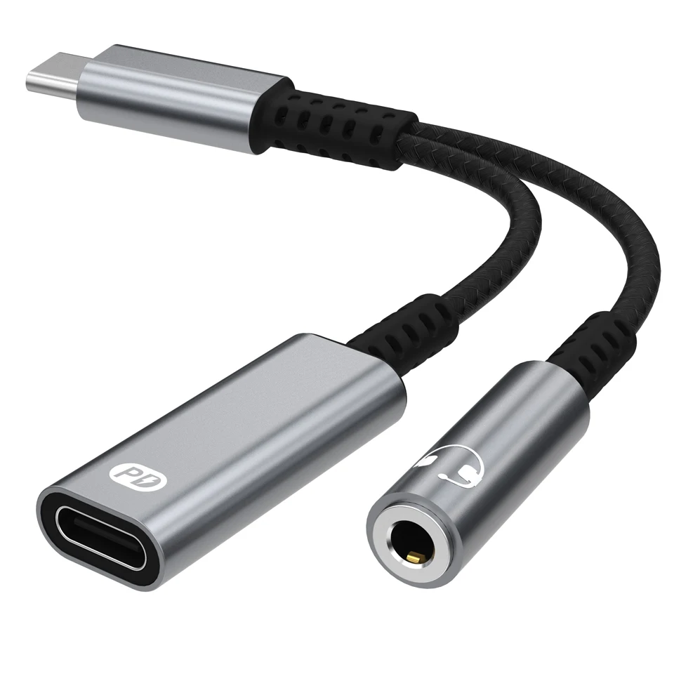 2 En 1 USB C à 3.5mm Adaptateur De Prise Casque, Belker Nylon Tressé 2 - Foto 6
