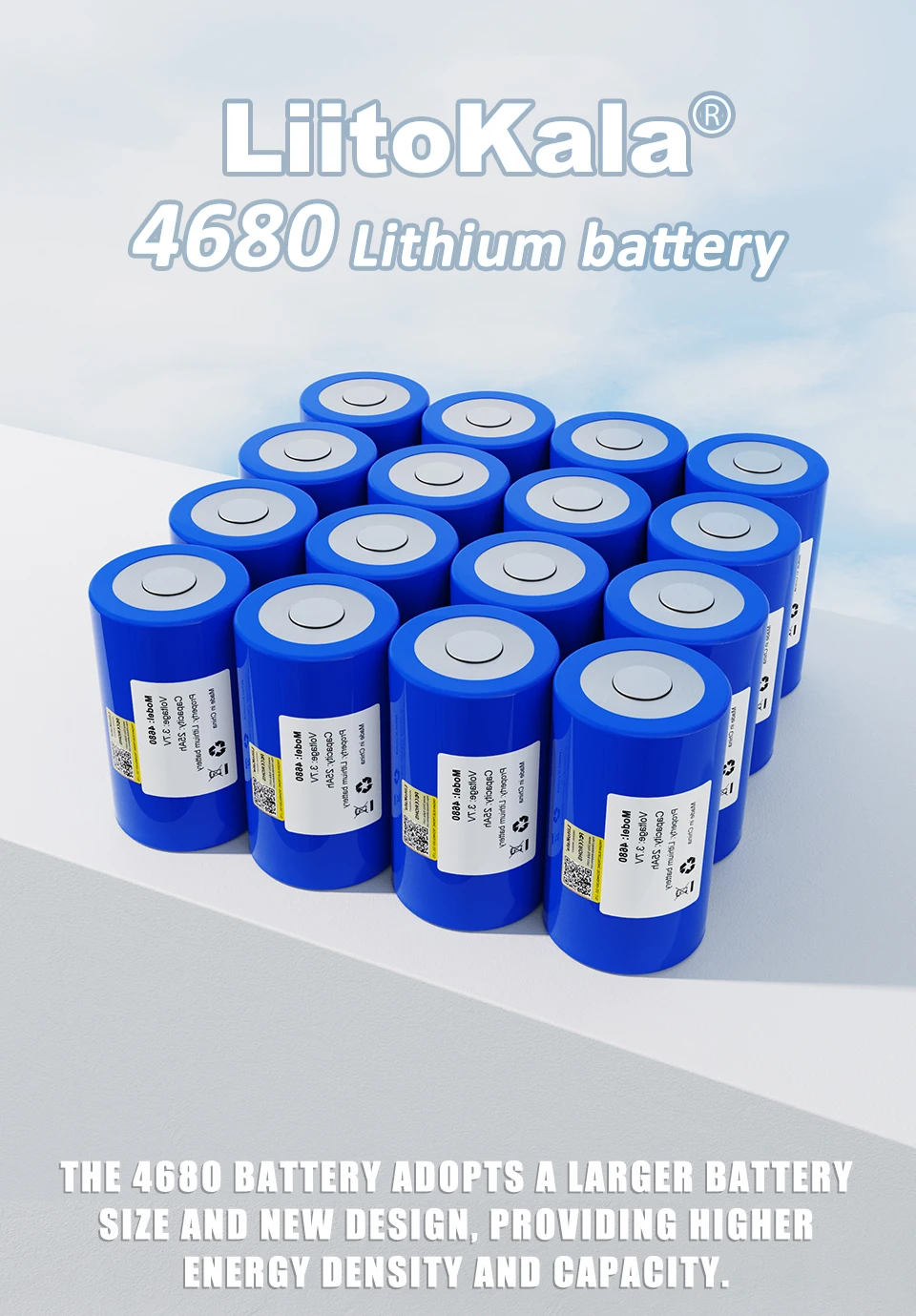 Deep Cycle 2500 Times New 4680 3.7v 25ah Li-ion Battery 4.2v Lithium ...