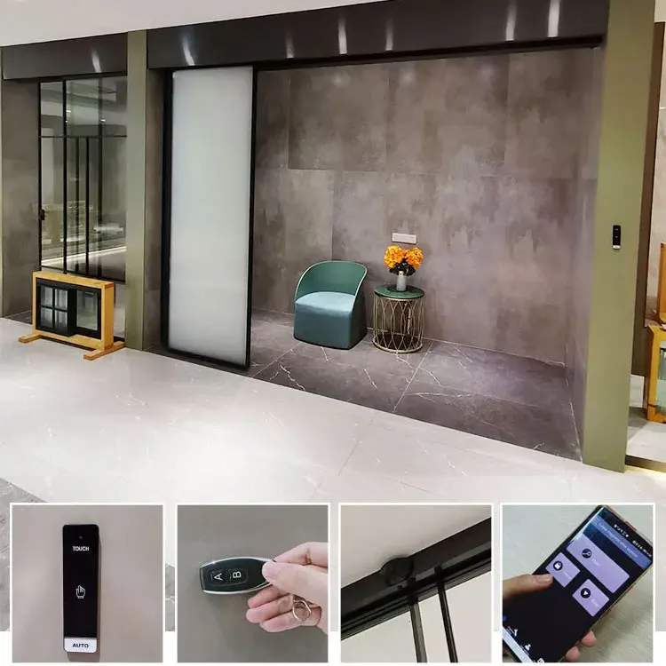 Electric WIFI APP Smart Automatic Sensor Glass Door Sliding Electric Kitchen Doors Auto Linear Magnetic Automatic Sliding Door