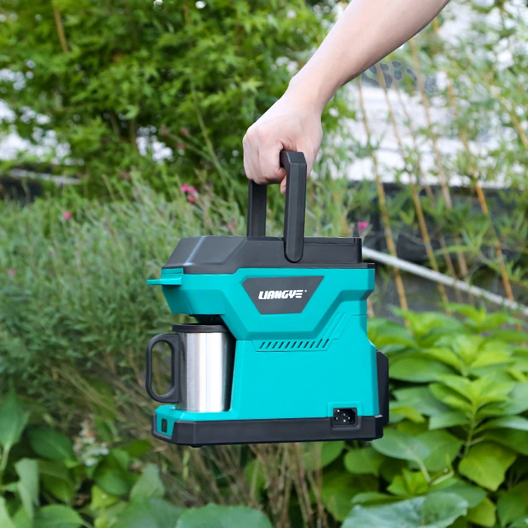 AC/DC Power Source Two-in-One Portable Lithium Ion Cordless Cappuccino Coffee Maker No Paper Filters Needed