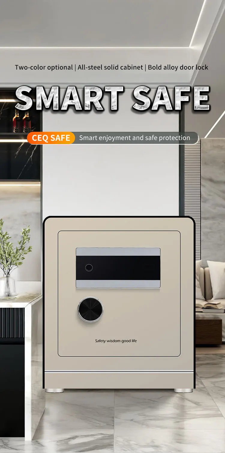CEQSAFE Commercial Security Metal Safe Cabinet TUYA APP Biometric Fingerprint Document Safe Box for Home Safety factory