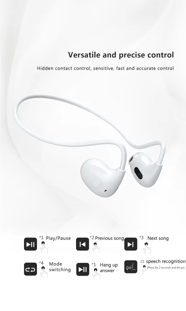 Pro Air Sport Neckband Wireless Headphones Hot Sale VV4 Over-the-Ear Earbuds LED Battery Indicator Touch Control BT 5.3