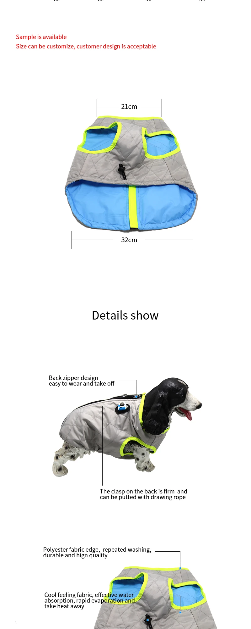 Factory Luxury Adjustable Evaporation Breathable Dogs Cooling Vest