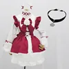 Dress apron bow  headband headpiece flowers collar-red