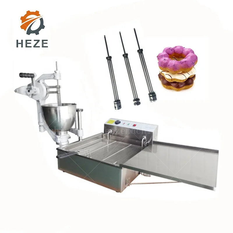 Automatic Industrial Commercial Auto Mini Mochi Maker Frying Vending  Filling Glazing Gonut Making Machine