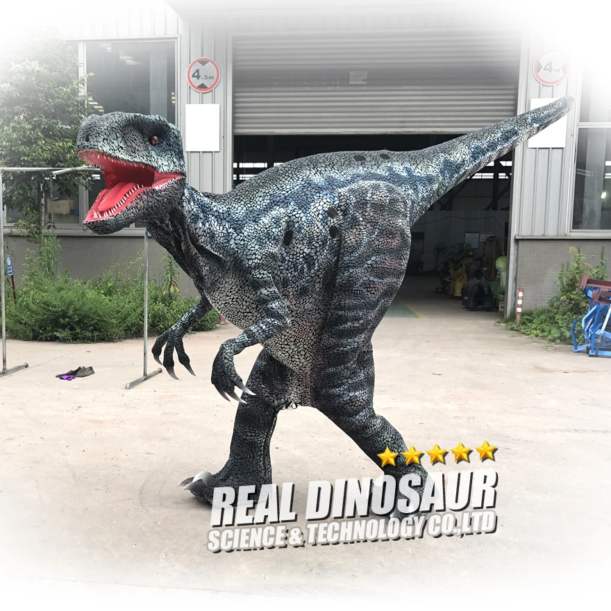 Animated Dinosaur Mascot Velociraptor Dinosaur Costume Rental