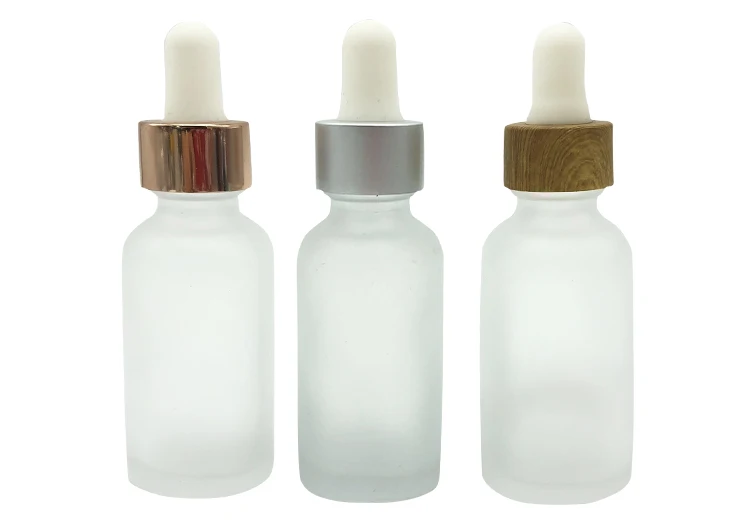 Hanya Transparent Frosted Glass Dropper Bottles With Pipette BPA Free