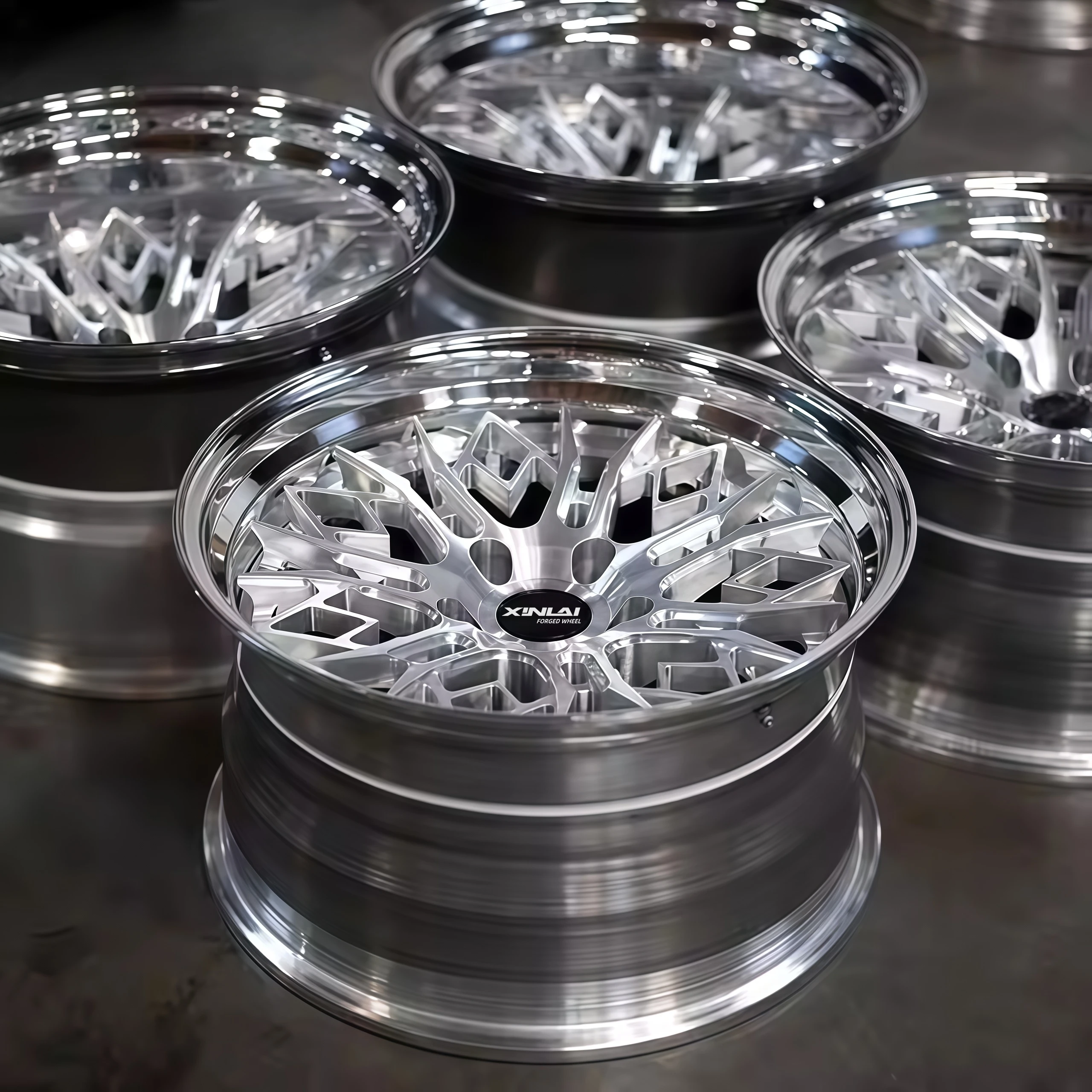 XINLAI Forged Design 3-piece 16-26 Inch 5x114.3 5x130 5x127 Custom Aluminum Alloy Rims for Luxury Car Wheel Mercedes C8 Ferrari - Image 1